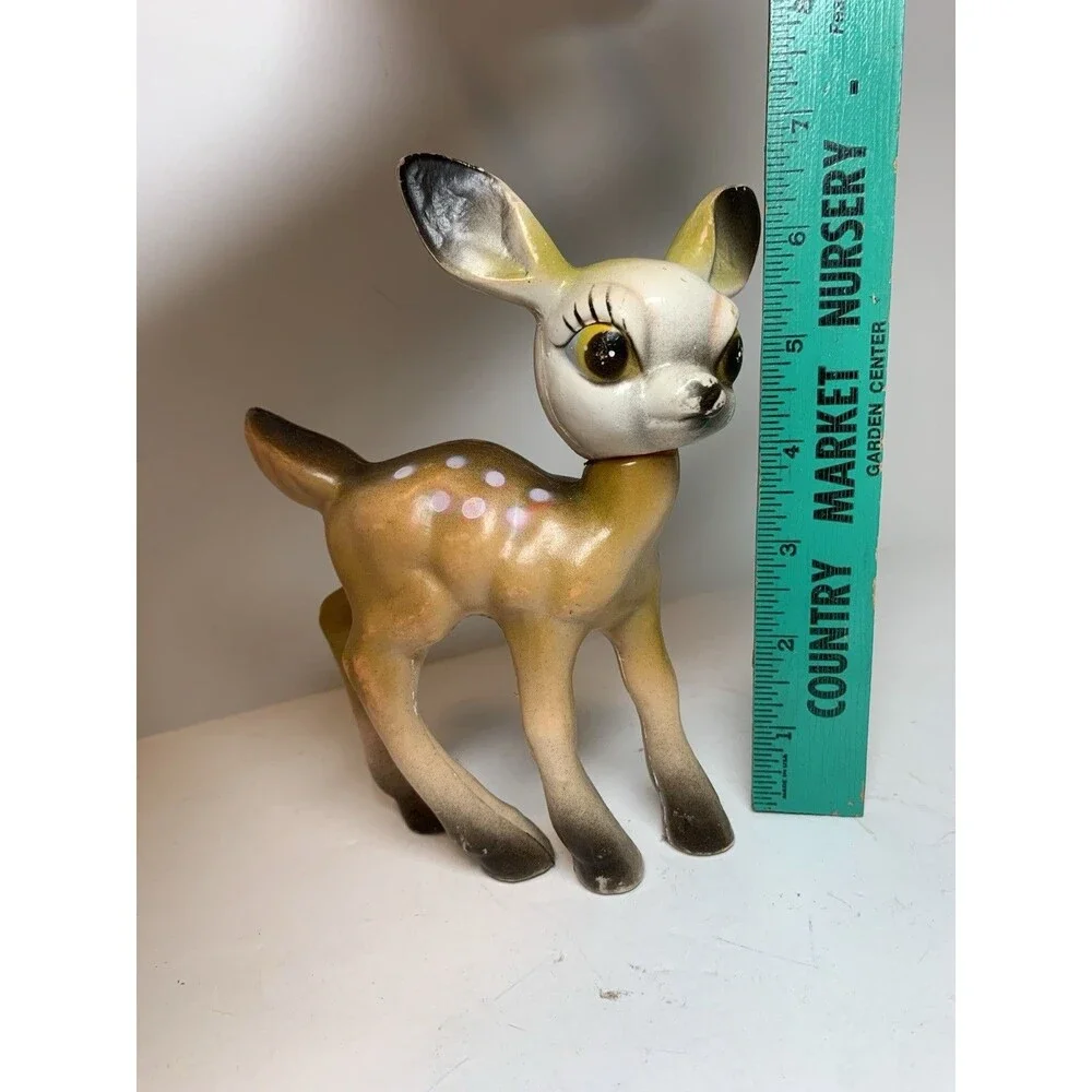Vintage Christmas Deer Rubber Figure 7” Hong Kong Kitsch MCM Holiday Figure